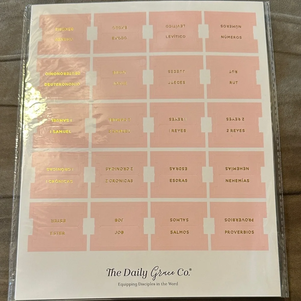 Spanish Pink Bible Tabs by The Daily Grace Co.